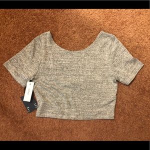 Wilfred Heather Gray/White Crop Top
